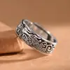 Anel com Design de Dragão Estilo Chinês Vintage para Homens, Versátil Único Dragão Voando Quatro Mares Estilo Étnico Anel Ousado Moderno para Dedo Indicador