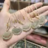 Colgante de Buda Guanyin de Jade Hetian Natural de Xinjiang, Candado Ruyi de Nube Auspiciosa de Hoja de Jade Hetian, Colgante de Jade Hetian