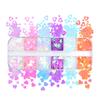 Paquete de 12 Lentejuelas Coloridas de Sirena Corazón Rosa Brillantes Decoraciones para Uñas Recortadas con Forma de Corazón Transfronterizas