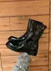 Versión de cuero de las botas Maillard, estilo retro, botas de media caña de cuero genuino, botines de tobillo con hebilla de cinturón para mujer, botas estilo Martin de suela gruesa, botas de ajuste ceñido