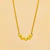 Collar de Acero de Titanio Wufu Linmen para Mujer Cadena de Clavícula con Cuentas de Transferencia Resistentes al Color Oro de 18k Joker Gama Alta Venta al por Mayor