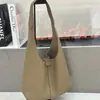 Bolso de Hombro Versátil Diario Simple Ins Perezoso Color Sólido Capa Superior de Cuero de Vaca Personalizado Bolso Tote de Gran Capacidad Versión Coreana
