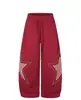 Marca de Moda Hip Hop Americano Parche de Estrella Bordado Caída Pantalones Deportivos de Chándal Unisex Sueltos Pierna Ancha Versátiles Pantalones Largos para Bailar