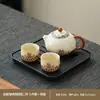 Juego de Té Kung Fu Horno Ru Juego Pequeño Estilo Chino Tetera y Taza de Cerámica para el Hogar para una Persona Hotel Dormitorio Mesa Pequeña de Té