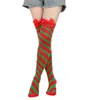 Calcetines Transfronterizos con Lazo Navideño, Rayas de Caramelo, Rayas Diagonales Blancas y Rojas, Calcetines Hasta la Rodilla, Accesorios para Fiesta de Baile, Suministro Directo de Fábrica
