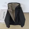 Popular de Invierno Reversible con Capucha Color Sólido Algodón Ropa Exterior para Hombres y Mujeres Reversible de Algodón Grueso Forro Polar para Hombres