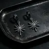 Artículo más vendido transfronterizo: Aretes de Alas de Diablo Estilo Gótico, Pinzas para Orejas de Acero Inoxidable con Espada y Corazón de Rosa, Accesorios para Orejas de Chica Picante
