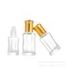 Botella de cuentas octogonales en stock, botella de aceite de vidrio transparente, botellas cosméticas portátiles, botellas vacías para líquido crudo, botella de cuentas