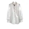 Estilo Palácio Pesado Tamanho Grande Miçangas Novo Design Estilo Ocidental Camisa Francesa 2025 Camisa Top Solto 3240