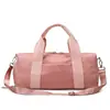 Bolsa de yoga y gimnasio con separación seca y húmeda para mujer, bolsa de mano cilíndrica para viajes cortos, con compartimento separado para zapatos, bolsa de almacenamiento ligera para mujer