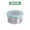 Acero Inoxidable Material 304 Caja para Comida Fresca Comida Empaquetada Caja para Comer Caja de Almacenamiento de Frutos Secos Transfronteriza Caja Redonda Doméstica para Conservar Fresco