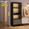 Estante de Livros de Chão Prateleira de Armazenamento de Piso Prateleira de Armazenamento de Parede para Sala de Estar Estante de Livros com Múltiplos Andares com Portas de Armário Design Moderno Minimalista