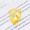 Atacado Conjunto de três peças de ouro duro 3D amor segredo pena abertura pulseira moeda europeia ouro de areia pena pingente anel