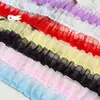 Renda plissada de gaze de neve de camada dupla com 4 cm de largura, punhos de roupa versáteis, gola, travesseiro de leque combinando, decoração de saia de boneca