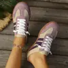Tênis Esportivo Casual Versátil Sapatos de Treino Alemães Confortáveis Color Block Novos Planos Respiráveis Moda Feminina Solado Plano 2026 Roxo