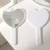 Espejo Personalizado Nuevo Amor Espejo Pequeño Espejo de Mano Espejo Portátil para Niñas con Mango para Maquillaje en Forma de Corazón