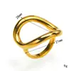 Moda Europeia e Americana Popular Estilo Simples Anel de Aço Titânio com Formato Assimétrico Design de Nicho Anel de Ouro 18K Atacado