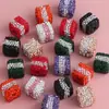 Cintura clásica color cuadrado taladro bola cerámica blanda agujero grande agujero recto cuentas DIY cadena de teléfono móvil llavero cadena de bolso accesorios