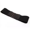 Cinturón Ancho Decorativo Elástico Simple y Versátil de Aleación para Mujer Coreana Moda para Mujer con Hebilla para Falda Faja de Alta Gama Negro