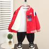 6526 Chaqueta de Béisbol Genial para Niños con Motocicleta y Forro de Felpa, Nuevo Estilo Otoño e Invierno 2026 Chaqueta Engrosada para Niños