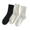 Calcetines de Encaje Blanco Leche para Mujer de Media Caña Zapatos Mary Jane Lolita con Borde de Oreja Rizado ins Combinación Total jk Estilo Japonés