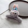 Diadema Lingna Beier de Corea del Sur, linda pinza para el cabello peluda, diadema de felpa con orejas de conejo Delu, horquilla para el cabello con lavado de cara de dibujos animados