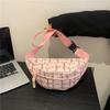 Estilo coreano otoño nuevo moda a cuadros caricatura riñonera estilo occidental artístico bolso de hombro niña lindo bolso de pecho