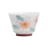 Xícara de Chá Cerâmica Pintada à Mão das Dinastias Tang e Song com Design Sonhador de Hibisco, Porcelana Branca de Argila de Jade Xícara de Chá Doméstica para Beber e Degustar Chá
