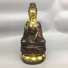 Antigo cobre puro dourado feito na Dinastia Qing e Ano Qianlong Ruyi Sentado Lótus Salão Buda Guanyin para Paz e Segurança Decoração de Casa