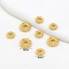 Espaçador de Padrão Banhado a Ouro 14K com Preservação de Cor, Padrão Rotativo, Espaçador de Miçangas Planas, Acessórios de Joalheria, Material para Miçangas DIY D93