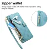 Adecuado para funda de teléfono tipo billetera con cremallera en relieve para iPhone 18 Pro Max, funda tipo flip anti-caídas para iPhone 18