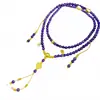 Nuevo Collar de Amatista Estilo Chino con Diseño de Dios de la Riqueza de Cinco Vías, Presentando un Pulsera y Collar de Tres Círculos Hechos de Arenisca Antigua Chapada en Oro