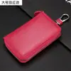 Bolsa de Chaveiro com Zíper de Grande Capacidade Gran para Homens Montada na Cintura Couro Genuíno Porta-Cartões Feminino Chaveiro Multifuncional Impermeável