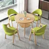 Conjunto de Mesa e Cadeiras Minimalista Nórdico para Recepção e Negociação para Lojas de Chá e Café, Apartamentos e Pousadas; Mesa de Jantar, Mesa Redonda Pequena para Varanda