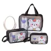 Bolsa de Maquillaje Impermeable de Dibujos Animados, Bolsa de Maquillaje de Gran Capacidad, Organizador de Maquillaje Portátil para Viajes, Neceser Portátil de PVC