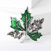 Broche japonés y coreano simple exquisito de hoja de arce con diamantes, accesorios de moda para ropa, pin de aleación, hoja de planta, ramillete