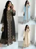 Vestido largo de moda casual suelto acampanado con cuello en V y estampado floral transfronterizo para mujer, Primavera y Otoño 2026