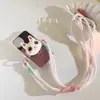 Clip Trasero de Gato con Hueso Blanco de Dibujos Animados Cadena Diagonal para Teléfono Móvil Cuerda Larga Diagonal Linda Cadena de Correa Universal para Funda de Teléfono Móvil