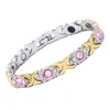 Pulseira Magnética de Cruz Destacável Moda Europeia e Americana Popular Transfronteiriça Liga Ecológica Cravejada de Diamantes Pulseira Feminina Ajustável