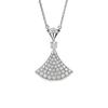 Collar de Cadena para Falda Pequeña de Mujer Plata de Ley 925 Chapado Moda Elegante Sencillo Colgante Abanico Oro Rosa 18K