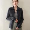 Nuevo Cárdigan de Punto de Cachemira Otoño/Invierno 2025 para Mujer, Manga Larga, Corte Holgado, Adelgazante, Cremallera, Chaqueta Versátil de Moda Vintage