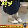 Zapatos de Vestir Planos sin Cordones para Mujer con Punta Almendrada, Adorno de Lazo Adelgazante, Boca Baja, Estilo Dulce Nuevo, Zapatos de Algodón Cálidos y Peludos 2026