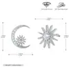 Atacado Brincos de Prata Esterlina S925 Fábrica de Origem Estrela Lua Assimétricos Zircônia Incrustada Ornamentos de Orelha Exclusivo de Fornecimento Transfronteiriço Em Estoque
