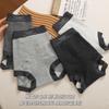 Calzoncillos tipo bóxer de jacquard antibacterial con patrón oscuro de algodón puro para mujer, color gris, talla grande, tiro bajo