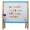 Adesivos Magnéticos de Madeira para Educação Infantil, Placa de Densidade Educacional com Letras Coloridas e Números em Inglês, Ímãs de Geladeira para Educação Infantil