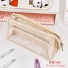 Estuche Transparente de Dibujos Animados Bolsa de Almacenamiento de Gran Capacidad para Niña Bolso Cosmético Triangular Simple Estilo Japonés para Mujeres Estilo Ins