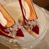 Sapatos de Casamento Bidirecionais, Sapatos de Noiva, Sapatos de Casamento Femininos de Salto Fino, Nova Moda 2025 Versáteis e Deslumbrantes Sapatos Vermelhos de Salto Alto para Mulheres
