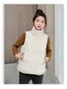 Colete de algodão curto e moderno para mulheres, nova coleção outono/inverno 2026, gola alta casual, espessado para aquecimento, corte solto