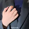 Anillo Abierto de Zirconia tipo Cubo de Azúcar de Nuevo Lujo Más Vendido Transfronterizo con Diseño Único, Estilo de Alta Gama, Anillo Abierto Versátil