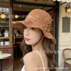 Sombrero de Pescador Floral Transpirable para Mujer Estilo Coreano, para Salidas de Verano, Versátil y Favorecedor, Plegable, Sombrero de Protección Solar